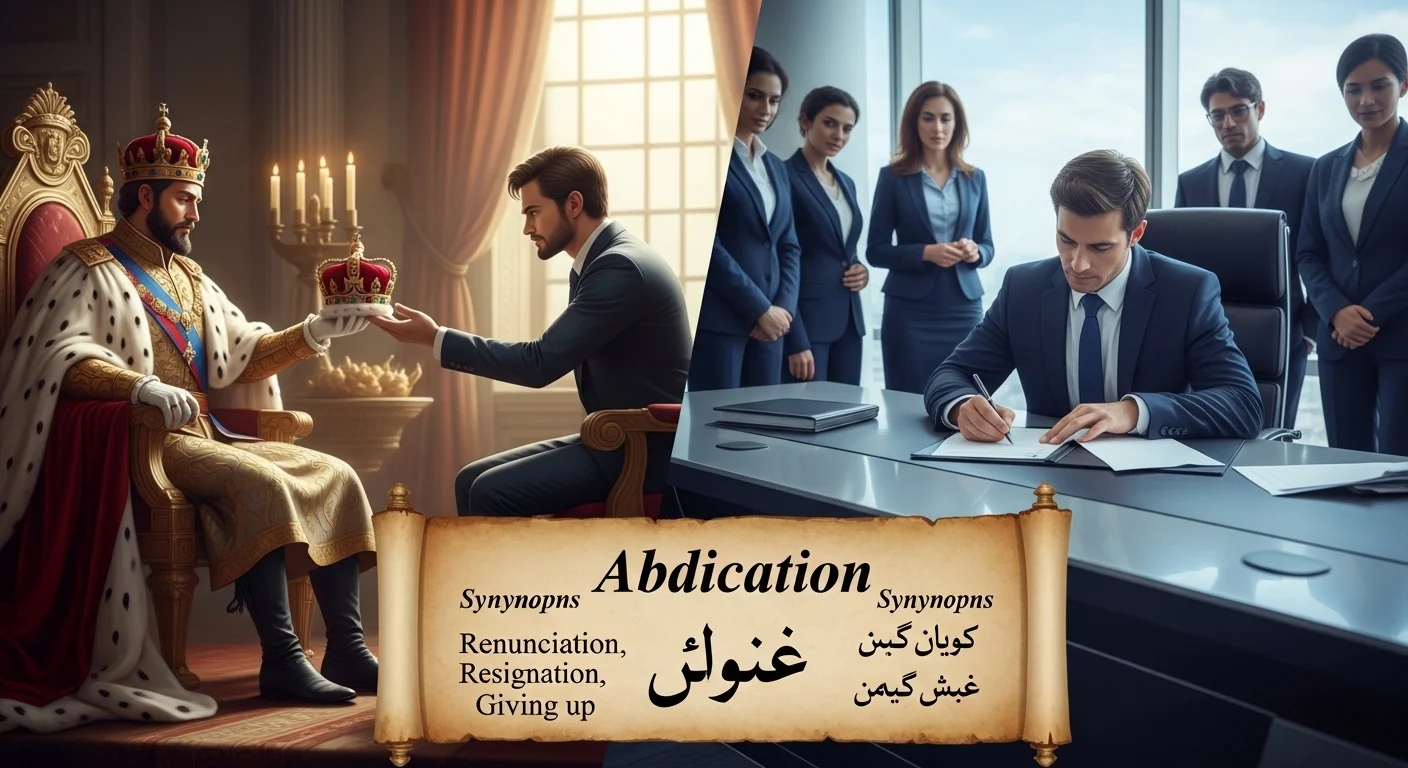 Abdication Meaning in Urdu