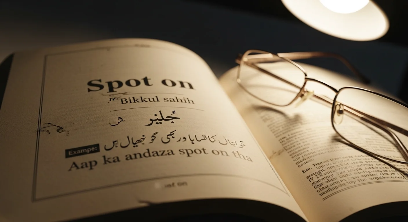 Spot on Meaning in Urdu